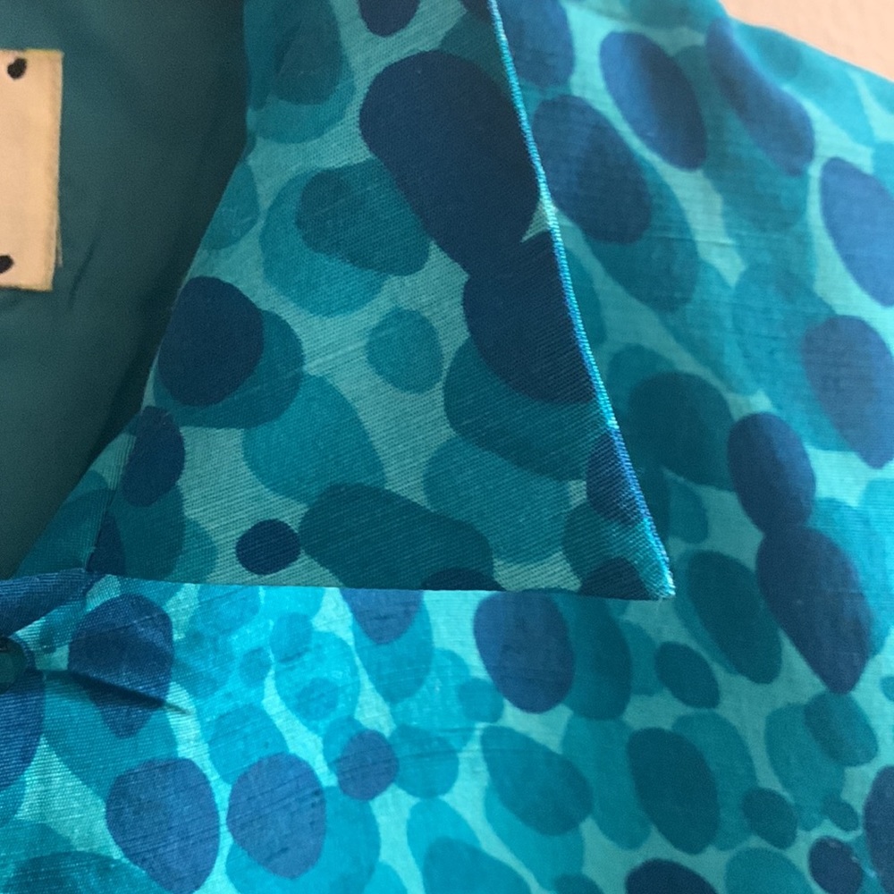 Ice Blue Patterned Blouse - Picture 5 of 9